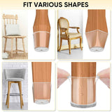 Silicone Chair Leg Floor Protectors, Stool Leg Protectors Cap, Chair Leg Caps for Hardwood Floors (Clear-16pcs, Round S)