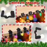 Christmas Light Hanger Clips Fascia Board Light Clips Plastic Holiday Deck Banister Hanger for Christmas Fascia Board Roof Gutter Fence Eave Decoration, Black (30 PCS, 7/8")