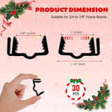 Christmas Light Hanger Clips Fascia Board Light Clips Plastic Holiday Deck Banister Hanger for Christmas Fascia Board Roof Gutter Fence Eave Decoration, Black (30 PCS, 7/8")