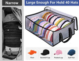 Hat Storage for Baseball Caps, Large Holds up to 40 Caps Wide Hat Organizer for Closet Snapback Holder, Grey