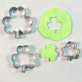 3Pcs St. Patrick’s Day Shamrock Cookie Cutter Set, Metal Clover Cookie Cutter Set for Baking, Stainless Steel Biscuit Cutters for Irish Holiday Party Supplies