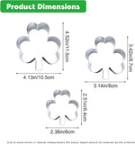 3Pcs St. Patrick’s Day Shamrock Cookie Cutter Set, Metal Clover Cookie Cutter Set for Baking, Stainless Steel Biscuit Cutters for Irish Holiday Party Supplies