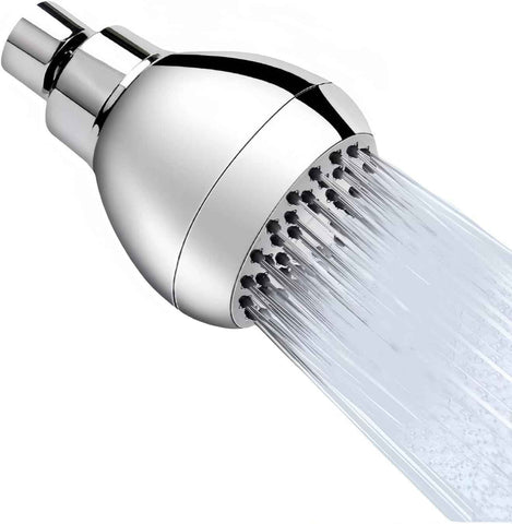 High Pressure Shower Head 3" Chrome - 360° Rotating Self-Cleaning Jets, Water Saving Flow Optimizer, Easy Install & Rustproof ABS, Spa Rainfall Spray for Adults/Elderly