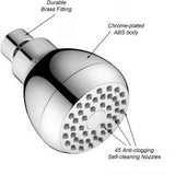 High Pressure Shower Head 3" Chrome - 360° Rotating Self-Cleaning Jets, Water Saving Flow Optimizer, Easy Install & Rustproof ABS, Spa Rainfall Spray for Adults/Elderly