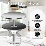2 Pack 2" Kitchen Sink Hole Cover Stainless Steel Kitchen Faucet Hole Cover Sink Caps for Top Holes, Silver Sink Tap Hole Plate Stopper Covers Metal Sink Hole Plug