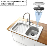 2 Pack 2" Kitchen Sink Hole Cover Stainless Steel Kitchen Faucet Hole Cover Sink Caps for Top Holes, Silver Sink Tap Hole Plate Stopper Covers Metal Sink Hole Plug