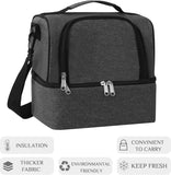 Lunch Bag for Women and Men - Reusable, Leakproof, and Insulated Double Deck Design for Picnic, Hiking, Beach, Work and Office Use