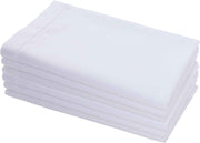 AMOUR INFINI Hemstitched-Flax Linen Cotton -White Napkins Set of 6 - Soft Dinner Napkins with Hemmed Edges, Hotel Quality 20 x 20 Inch for Home Dining, Table Decor