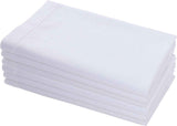 AMOUR INFINI Hemstitched-Flax Linen Cotton -White Napkins Set of 6 - Soft Dinner Napkins with Hemmed Edges, Hotel Quality 20 x 20 Inch for Home Dining, Table Decor