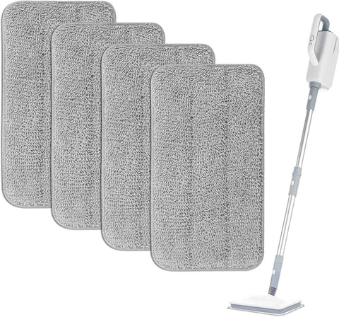 Microfiber Steam Mop Pads Compatible with FODFINU, Seyola & FEPPO and Wotaste Steam Mop Cleaner - Washable and Reusable Replacement Mop Pads for Floor Cleaning, 4 Pack