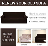Stretch Couch Cover Sofa Cover Washable Sofa Slipcover Furniture Protector for 3 Chion Couch Sofa Pet Friendly(Sofa, Chocolate)
