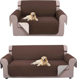 UNICE Home Reversible Sofa Cover Bundle Loveseat Cover(Sofa+Loveseat Small, Coffee)