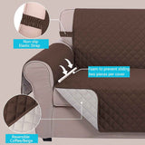 UNICE Home Reversible Sofa Cover Bundle Loveseat Cover(Sofa+Loveseat Small, Coffee)