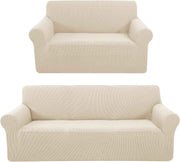 Stretch Couch Cover Sofa Bundles loveseat (Beige)