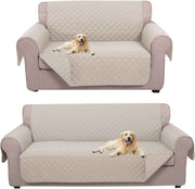 UNICE Home Reversible Sofa Cover Bundle Loveseat Cover(Sofa+Loveseat, Beige)