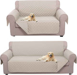 UNICE Home Reversible Sofa Cover Bundle Loveseat Cover(Sofa+Loveseat, Beige)