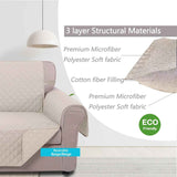 UNICE Home Reversible Sofa Cover Bundle Loveseat Cover(Sofa+Loveseat, Beige)