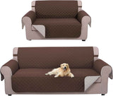 UNICE Home Reversible Loveseat Cover Bundle Oversized Couch Cover(XL Sofa+Loveseat, Coffee)