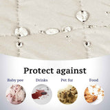 Chair Slipcover Reversible Chair Cover Water Resistant Couch Cover Washable Chair Cover Non-Slip Fabric Furniture Protector with Elastic Strap for Pets(Armchair, Ivory/Beige)