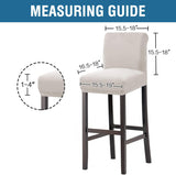 100% Waterproof Bar Stool Cover Stretch Counter Stool Pub Chair Slipcover for Dining Room Removable Soft Thick Solid Fleece Fabric Bar Stool Slipcovers Set of 4, Ivory