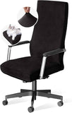 Velvet Home Office Chair Covers Stretchable Computer Desk Chair Covers Mid - High Back Universal Executive Boss Gaming Seat Cover Removable Machine Washable, Black