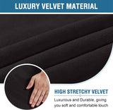 Velvet Home Office Chair Covers Stretchable Computer Desk Chair Covers Mid - High Back Universal Executive Boss Gaming Seat Cover Removable Machine Washable, Black