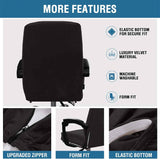 Velvet Home Office Chair Covers Stretchable Computer Desk Chair Covers Mid - High Back Universal Executive Boss Gaming Seat Cover Removable Machine Washable, Black
