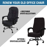 Velvet Home Office Chair Covers Stretchable Computer Desk Chair Covers Mid - High Back Universal Executive Boss Gaming Seat Cover Removable Machine Washable, Black