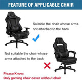 Gaming Chair Covers Slipcover Stretch Seat Chair Cover for Leather Computer Reclining Racing Ruffled Gamer Chair Protector Without Chair 2 piece，Brown