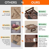 Plastic Rotating Couch Armrest Table, Adjtable Sofa Arm Clip Holder Tray for Snack/Fast Food/Fruit/Drink, Large Foldable Stable Sofa Table with Reinforced Clamp, Brown