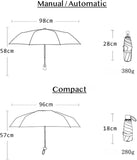 Cheesy Beige Rain & Shine Auto/Manual Foldable Umbrella for UPF 50+ UV Protection, Stylish Sun Parasol with Black Coating