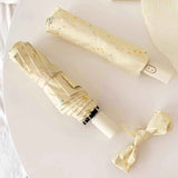 Cheesy Beige Rain & Shine Auto/Manual Foldable Umbrella for UPF 50+ UV Protection, Stylish Sun Parasol with Black Coating