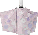 Women's Purple Floral Auto-open Sun & Rain Umbrella, UV Protection Compact Travel Umbrellas UPF 50+ with Cover Bag