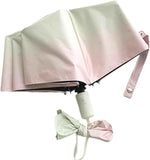 Ombré Auto Open Rain & Sun UPF 50+ UV Protection Umbrella, Portable Travel Folding Umbrella with Cover Bag