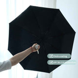 Ombré Auto Open Rain & Sun UPF 50+ UV Protection Umbrella, Portable Travel Folding Umbrella with Cover Bag
