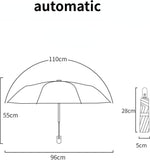 French Style Floral Foldable UV Protection Umbrella for Women, Automatic Open Close Sun & Rain Portable Mini Compact Travel Umbrellas