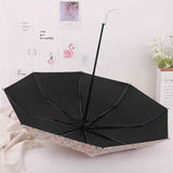 French Style Floral Foldable UV Protection Umbrella for Women, Automatic Open Close Sun & Rain Portable Mini Compact Travel Umbrellas