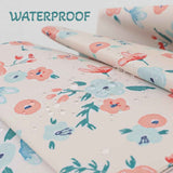 French Style Floral Foldable UV Protection Umbrella for Women, Automatic Open Close Sun & Rain Portable Mini Compact Travel Umbrellas