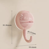 No-Drill Round Vacuum Suction Cup Hooks Pastel Colors, Strong Hold No-Trace Storage Hangers for Kitchen Bathroom Towel (Clear Beige Pink,6)