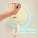 No-Drill Round Vacuum Suction Cup Hooks Pastel Colors, Strong Hold No-Trace Storage Hangers for Kitchen Bathroom Towel (Clear Beige Pink,6)