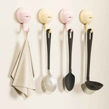No-Drill Round Vacuum Suction Cup Hooks Pastel Colors, Strong Hold No-Trace Storage Hangers for Kitchen Bathroom Towel (Clear Beige Pink,6)