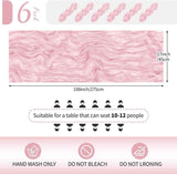 6 Pack Light Pink Cheesecloth Table Runner 17x108 Inch Semi Sheer Boho Gauze Cheese Cloth Fabric Table Runners Table Decor for Wedding Party Baby Shower Birthday Home Decor Garden Farmhouse