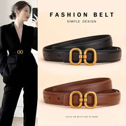 Genuine Leather Women‘s Belt 2-Pack - Classic Black & Dark Brown Dress Belt for Women - Trendy Casual Waist Belt for Jeans Trousers - 100cm In Australia - Darrahopens