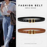 Genuine Leather Women‘s Belt 2-Pack - Classic Black & Dark Brown Dress Belt for Women - Trendy Casual Waist Belt for Jeans Trousers - 100cm In Australia - Darrahopens
