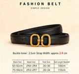 Genuine Leather Women‘s Belt 2-Pack - Classic Black & Dark Brown Dress Belt for Women - Trendy Casual Waist Belt for Jeans Trousers - 100cm