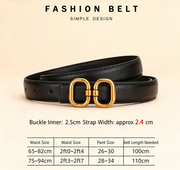 Genuine Leather Women‘s Belt 2-Pack - Classic Black & Dark Brown Dress Belt for Women - Trendy Casual Waist Belt for Jeans Trousers - 110cm