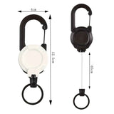Retractable Gear Tether 4-Pack - Stainless Steel Cable Keychain Reel for Outdoor Fishing Hiking - Auto Retracting Badge Holder with Carabiner Clip - Black Khaki Green White In Australia - Darrahopens