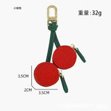Fruit Coin Purse Keychain 3-Pack - Cute Leather Car Keychain Pendant for Women - Novelty Bag Charm for Keys Handbags Totes - Cherry (3-Pack) In Australia - Darrahopens