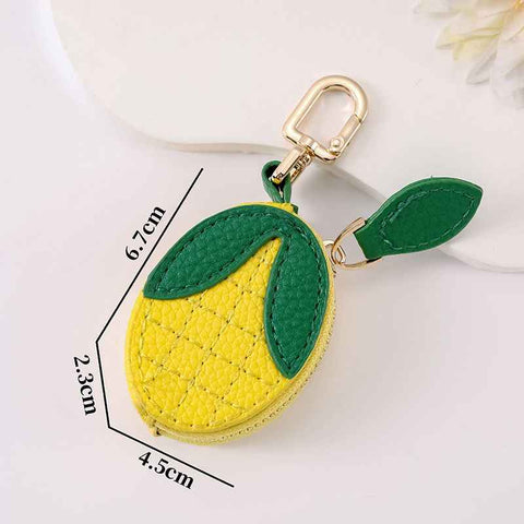 Fruit Coin Purse Keychain 3-Pack - Cute Leather Car Keychain Pendant for Women - Novelty Bag Charm for Keys Handbags Totes - Corn (3-Pack) In Australia - Darrahopens