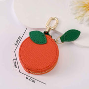 Fruit Coin Purse Keychain 3-Pack - Cute Leather Car Keychain Pendant for Women - Novelty Bag Charm for Keys Handbags Totes - Orange (3-Pack) In Australia - Darrahopens